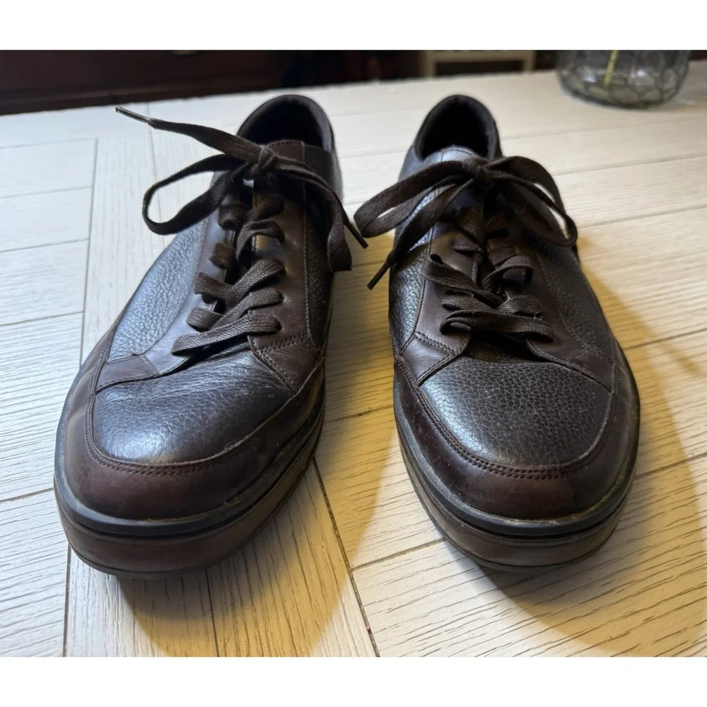 KENNETH COLE Mens Dark Brown Leather CANNAN ABEO Lace Up Casual Comfort Shoes 13
